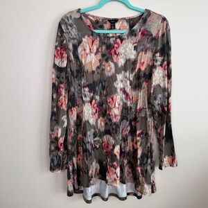 Intro. Multicolor Floral Long Sleeve Top Medium